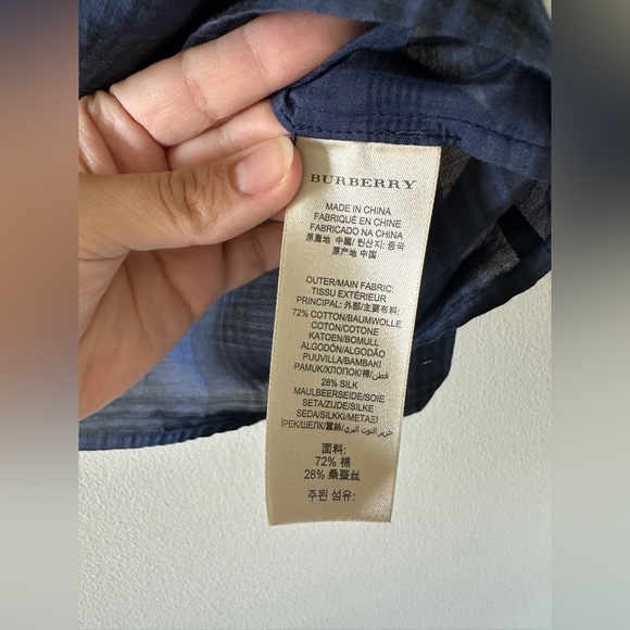 Burberry Brit signature plaid print blue shirt size M - Picture 3 of 4